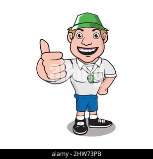 Referee cartoon character design illustration vector eps format , suitable for your design needs, logo, illustration, animation, etc. Stock Vector