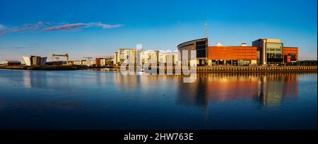 Odyssey Arena and Titanic Quarter, Belfast. Stock Photo