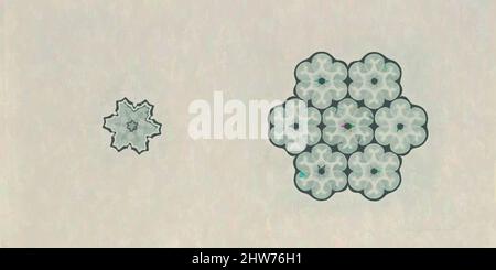 Art inspired by Banknote motif: two six-lobed lathe work ornaments, ca. 1824–42, Engraving, printed in green ink, sheet: 3 11/16 x 1 15/16 in. (9.4 x 4.9 cm), Prints, Associated with Cyrus Durand (American, 1787–1868, Classic works modernized by Artotop with a splash of modernity. Shapes, color and value, eye-catching visual impact on art. Emotions through freedom of artworks in a contemporary way. A timeless message pursuing a wildly creative new direction. Artists turning to the digital medium and creating the Artotop NFT Stock Photo