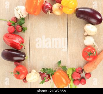 Colorful vegetable frame Stock Photo