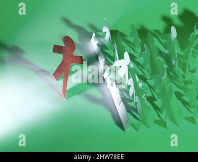 Done out of the paper people. Stock Photo