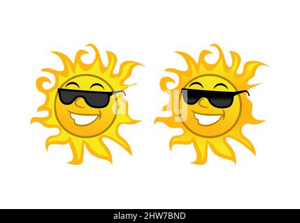 Funny sun cartoon character design illustration vector eps format , suitable for your design needs, logo, illustration, animation, etc. Stock Vector