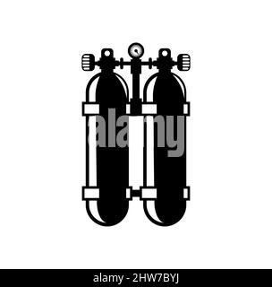 Dive scuba tank design illustration vector eps format , suitable for your design needs, logo, illustration, animation, etc. Stock Vector