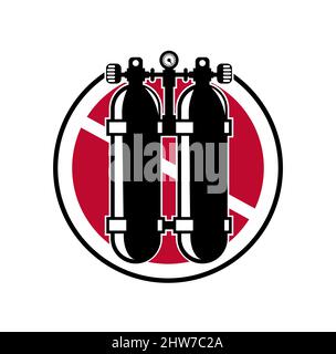 Dive scuba tank design illustration vector eps format , suitable for your design needs, logo, illustration, animation, etc. Stock Vector