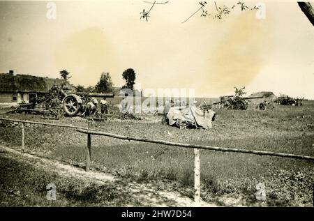 WWII WW2 german soldiers invades Russia - 22 June 1941, wehrmacht  in Hrodna - Grodno Belarus - Operation Barbarossa Stock Photo