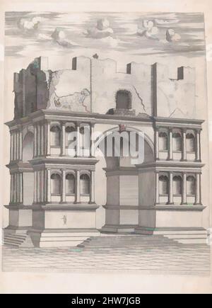 Art inspired by Speculum Romanae Magnificentiae: Temple of Janus, 1564, Engraving, sheet: 18 7/8 x 13 1/4 in. (48 x 33.7 cm), Prints, Anonymous, Classic works modernized by Artotop with a splash of modernity. Shapes, color and value, eye-catching visual impact on art. Emotions through freedom of artworks in a contemporary way. A timeless message pursuing a wildly creative new direction. Artists turning to the digital medium and creating the Artotop NFT Stock Photo