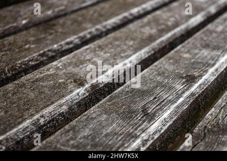 Old vintage dark brown wooden platform background texture Stock Photo