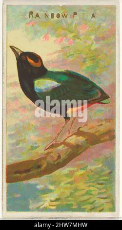 Art inspired by Rainbow Pitta, from the Birds of the Tropics series (N5) for Allen & Ginter Cigarettes Brands, 1889, Commercial color lithograph, Sheet: 2 3/4 x 1 1/2 in. (7 x 3.8 cm), Trade cards from the 'Birds of the Tropics' series (N5), issued in 1889 in a series of 50 cards to, Classic works modernized by Artotop with a splash of modernity. Shapes, color and value, eye-catching visual impact on art. Emotions through freedom of artworks in a contemporary way. A timeless message pursuing a wildly creative new direction. Artists turning to the digital medium and creating the Artotop NFT