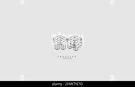 TF FT T F abstract vector logo monogram template Stock Vector