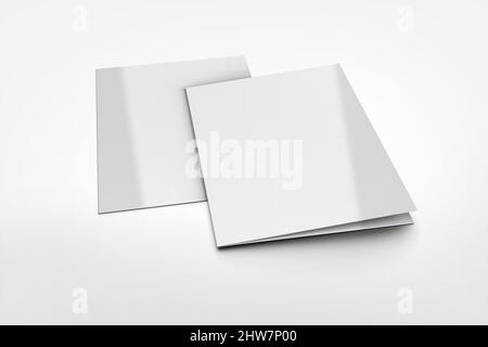 File Folder Mockup on Gray Background 3D Rendering Stock Photo