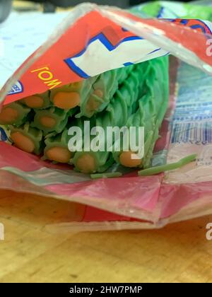 twizzlers licorice candy Key lime filled in the bag . High quality photo Stock Photo