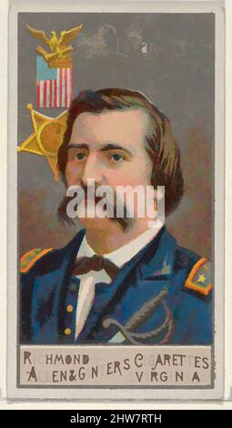 Art inspired by John Alexander Logan, from the Great Generals series (N15) for Allen & Ginter Cigarettes Brands, 1888, Commercial color lithograph, Sheet: 2 3/4 x 1 1/2 in. (7 x 3.8 cm), Trade cards from the 'Great Generals' series (N15), issued in 1888 in a set of 50 cards to promote, Classic works modernized by Artotop with a splash of modernity. Shapes, color and value, eye-catching visual impact on art. Emotions through freedom of artworks in a contemporary way. A timeless message pursuing a wildly creative new direction. Artists turning to the digital medium and creating the Artotop NFT Stock Photo