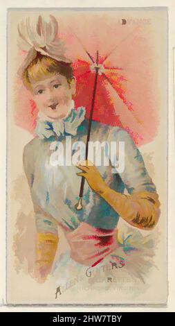 Art inspired by Advance, from the Parasol Drills series (N18) for Allen & Ginter Cigarettes Brands, 1888, Commercial color lithograph, Sheet: 2 3/4 x 1 1/2 in. (7 x 3.8 cm), Trade cards from the 'Parasol Drill' series (N18), issued in 1888 in a set of 50 cards to promote Allen & Ginter, Classic works modernized by Artotop with a splash of modernity. Shapes, color and value, eye-catching visual impact on art. Emotions through freedom of artworks in a contemporary way. A timeless message pursuing a wildly creative new direction. Artists turning to the digital medium and creating the Artotop NFT Stock Photo