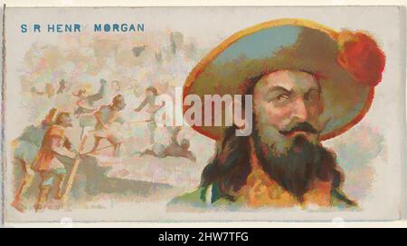 Art inspired by Sir Henry Morgan, Capture of Panama, from the Pirates of the Spanish Main series (N19) for Allen & Ginter Cigarettes, ca. 1888, Commercial color lithograph, Sheet: 1 1/2 x 2 3/4 in. (3.8 x 7 cm), Trade cards from the 'Pirates of the Spanish Main' series (N19), issued ca, Classic works modernized by Artotop with a splash of modernity. Shapes, color and value, eye-catching visual impact on art. Emotions through freedom of artworks in a contemporary way. A timeless message pursuing a wildly creative new direction. Artists turning to the digital medium and creating the Artotop NFT Stock Photo