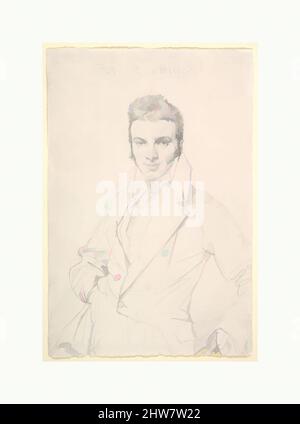 Art inspired by Jean-Joseph Fournier, 1815, Graphite on wove paper, Sheet: 9 1/2 x 6 3/8 in. (24.2 x 16.2 cm), Drawings, Jean Auguste Dominique Ingres (French, Montauban 1780–1867 Paris, Classic works modernized by Artotop with a splash of modernity. Shapes, color and value, eye-catching visual impact on art. Emotions through freedom of artworks in a contemporary way. A timeless message pursuing a wildly creative new direction. Artists turning to the digital medium and creating the Artotop NFT Stock Photo