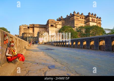 India Madyha Pradesh Orchha. The Fort Complex Stock Photo