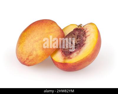 Nectarine isolated on white background with clipping path Stock Photo