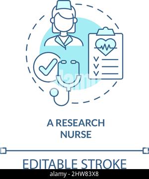 Research nurse turquoise concept icon Stock Vector