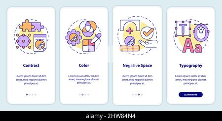 Graphic design principles onboarding mobile app screen Stock Vector ...