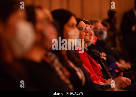 Glasgow, Scotland. 4 March, 2022. PICTURED:  Delegates listen to speeches at the Scottish Labour Party Leader speech on the first day of the National Spring Party Conference. Credit: Colin Fisher/Alamy Live News Stock Photo