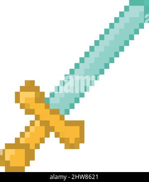 pixelated sword illustration Stock Vector
