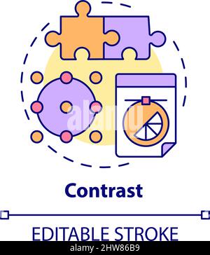 Contrast concept icon Stock Vector