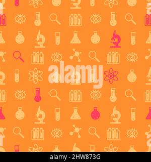 vector seamless pattern with education icons - back to school Stock Vector