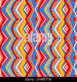 beautiful multicolored striped tribal traditional pattern Stock Vector
