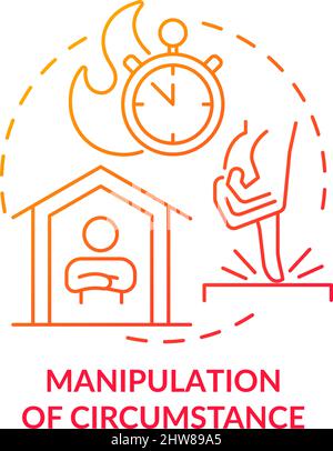 Manipulation of circumstance red gradient concept icon Stock Vector