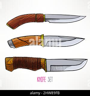 https://l450v.alamy.com/450v/2hw89fb/set-with-three-hunting-knives-hand-drawn-illustration-2hw89fb.jpg