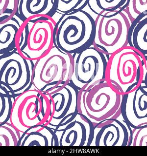 seamless doodle pattern with spirals. Hand-drawn illustration Stock Vector