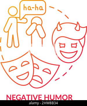 Negative humor red gradient concept icon Stock Vector
