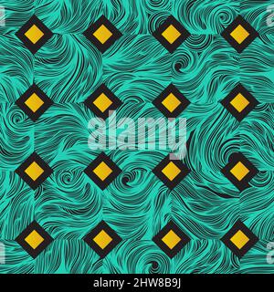 Seamless curl wave background. Vector Illustration Stock Vector