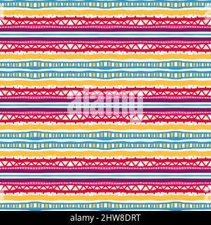 beautiful multicolored striped tribal traditional pattern Stock Vector