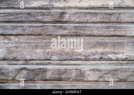 Old wooden floor with beautiful texture, horizontal lines, view from top. Texture of wooden boards. Stock Photo