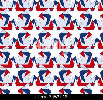 Red, white, and blue stars in seamless repeat pattern - Vector Illustration Stock Vector