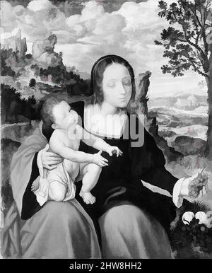 Art inspired by The Rest on the Flight into Egypt, ca. 1540, Oil on wood, 37 1/2 x 30 1/4 in. (95.3 x 76.8 cm), Paintings, Follower of Quentin Metsys (Netherlandish, mid-16th century), and Master of the Liège Disciples at Emmaus (Netherlandish, active mid-16th century), The Virgin and, Classic works modernized by Artotop with a splash of modernity. Shapes, color and value, eye-catching visual impact on art. Emotions through freedom of artworks in a contemporary way. A timeless message pursuing a wildly creative new direction. Artists turning to the digital medium and creating the Artotop NFT Stock Photo