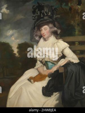 Art inspired by Mrs. Lewis Thomas Watson (Mary Elizabeth Milles, 1767–1818), 1789, Oil on canvas, 50 x 40 in. (127 x 101.6 cm), Paintings, Sir Joshua Reynolds (British, Plympton 1723–1792 London), Mrs. Lewis Thomas Watson was the only daughter and heiress of Richard Milles. This, Classic works modernized by Artotop with a splash of modernity. Shapes, color and value, eye-catching visual impact on art. Emotions through freedom of artworks in a contemporary way. A timeless message pursuing a wildly creative new direction. Artists turning to the digital medium and creating the Artotop NFT Stock Photo