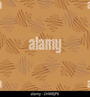 Soundwave seamless pattern. Curve waves background. Repeated texture in doodle style for fabric, wrapping paper, wallpaper, tissue. Vector illustratio Stock Vector