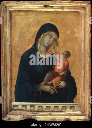 Art inspired by Madonna and Child, ca. 1290–1300, Tempera and gold on wood, Overall, with engaged frame, 11 x 8 1/4 in. (27.9 x 21 cm); painted surface 9 3/8 x 6 1/2 in. (23.8 x 16.5 cm), Paintings, Duccio di Buoninsegna (Italian, active by 1278–died 1318 Siena), Duccio is the founder, Classic works modernized by Artotop with a splash of modernity. Shapes, color and value, eye-catching visual impact on art. Emotions through freedom of artworks in a contemporary way. A timeless message pursuing a wildly creative new direction. Artists turning to the digital medium and creating the Artotop NFT Stock Photo