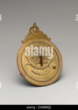Art inspired by Astrolabe of ‘Umar ibn Yusuf ibn ‘Umar ibn ‘Ali ibn Rasul al-Muzaffari, dated A.H. 690/ A.D. 1291, Made in Yemen, Brass; cast and hammered, pierced, chased, inlaid with silver, Case (a): Max. W. 7 5/8 in. (19.4 cm), Metal, ‘Umar ibn Yusuf ibn ‘Umar ibn ‘Ali ibn Rasul al, Classic works modernized by Artotop with a splash of modernity. Shapes, color and value, eye-catching visual impact on art. Emotions through freedom of artworks in a contemporary way. A timeless message pursuing a wildly creative new direction. Artists turning to the digital medium and creating the Artotop NFT Stock Photo