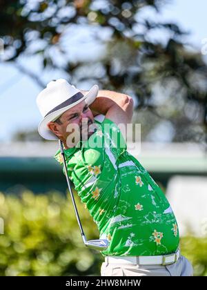 Orlando, FL, USA. 4th Mar, 2022. Rory Sabbatini of South Africa on the 2nd tee during 2nd round golf action of the Arnold Palmer Invitational presented by Mastercard held at Arnold Palmer's Bay Hill Club & Lodge in Orlando, Fl. Romeo T Guzman/CSM/Alamy Live News Stock Photo