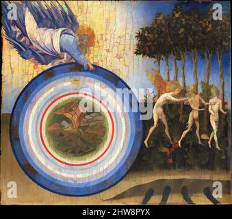 Art inspired by The Creation of the World and the Expulsion from Paradise, 1445, Tempera and gold on wood, 18 1/4 x 20 1/2 in. (46.4 x 52.1 cm), Paintings, Giovanni di Paolo (Giovanni di Paolo di Grazia) (Italian, Siena 1398–1482 Siena), This masterpiece of Sienese painting combines, Classic works modernized by Artotop with a splash of modernity. Shapes, color and value, eye-catching visual impact on art. Emotions through freedom of artworks in a contemporary way. A timeless message pursuing a wildly creative new direction. Artists turning to the digital medium and creating the Artotop NFT Stock Photo