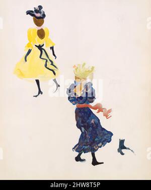 Art inspired by Large Boston Public Garden Sketchbook: Young girls in hats and sashed dresses, 1895–97, Recto: watercolor over pencil, 14 1/8 x 11 3/16 in. (35.8 x 28.4 cm), Drawings, Maurice Brazil Prendergast (American, St. John’s, Newfoundland 1858–1924 New York, Classic works modernized by Artotop with a splash of modernity. Shapes, color and value, eye-catching visual impact on art. Emotions through freedom of artworks in a contemporary way. A timeless message pursuing a wildly creative new direction. Artists turning to the digital medium and creating the Artotop NFT Stock Photo