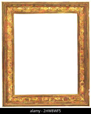 Art inspired by Cassetta frame, style 16th century, made late 18th century, Italian, Veneto, Carved and gilt poplar, Overall: 26 x 31 1/4, Frames, Classic works modernized by Artotop with a splash of modernity. Shapes, color and value, eye-catching visual impact on art. Emotions through freedom of artworks in a contemporary way. A timeless message pursuing a wildly creative new direction. Artists turning to the digital medium and creating the Artotop NFT Stock Photo