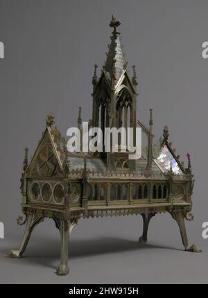 Art inspired by Reliquary Shrine of Saint Barbara, ca. 1880–1900 (14th–15th century style), European, Silver, Silver-gilt, Overall: 14 13/16 x 11 7/16 x 5 13/16 in. (37.6 x 29 x 14.8 cm), Metalwork-Silver, Workshop of Louis Marcy (Luigi Parmeggiani) (Italian, 1860–1945) (?), This tower, Classic works modernized by Artotop with a splash of modernity. Shapes, color and value, eye-catching visual impact on art. Emotions through freedom of artworks in a contemporary way. A timeless message pursuing a wildly creative new direction. Artists turning to the digital medium and creating the Artotop NFT Stock Photo