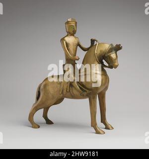 Art inspired by Aquamanile in the Form of a Mounted Knight, ca. 1250, Made in probably Hildesheim, Lower Saxony, Germany, German, Copper alloy, Overall: 14 11/16 x 12 7/8 x 5 5/8 in. (37.3 x 32.7 x 14.3 cm), Metalwork-Copper alloy, Aquamanilia, from the Latin words meaning 'water' and, Classic works modernized by Artotop with a splash of modernity. Shapes, color and value, eye-catching visual impact on art. Emotions through freedom of artworks in a contemporary way. A timeless message pursuing a wildly creative new direction. Artists turning to the digital medium and creating the Artotop NFT Stock Photo