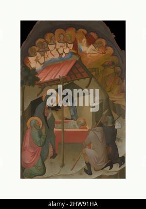 Art inspired by The Adoration of the Shepherds, 1374, Made in Siena, Italy, Italian, Tempera on poplar, gilding, Overall: 69 1/8 x 45 1/8 in. (175.6 x 114.6 cm), Paintings-Panels, Bartolo di Fredi (Italian, active by 1353–died 1410 Siena), Once the central panel of an altarpiece, this, Classic works modernized by Artotop with a splash of modernity. Shapes, color and value, eye-catching visual impact on art. Emotions through freedom of artworks in a contemporary way. A timeless message pursuing a wildly creative new direction. Artists turning to the digital medium and creating the Artotop NFT Stock Photo