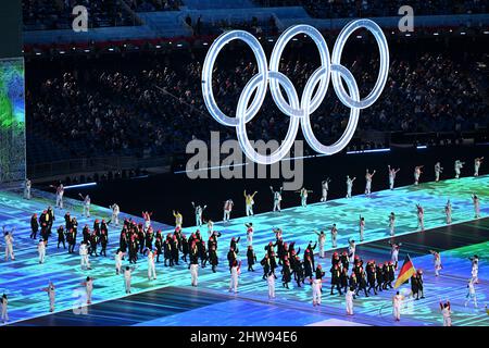 ドイツ代表選手団/Germany Delegation (GER), General view, FEBRUARY 4, 2022 : Beijing 2022 Olympic Winter Games Opening Ceremony at National Stadium in Beijing, Stock Photo