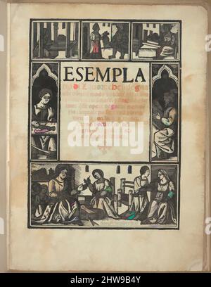 Art inspired by Esemplario di Lauori..., title page (recto), August 1, 1532, Woodcut, Overall: 8 7/16 x 6 5/16 in. (21.5 x 16 cm), Originally published by Giovanni Andrea Vavassore, Italian, active 16th century, Venice, designed by Florio Vavassore (Giovanni's brother), Italian, active, Classic works modernized by Artotop with a splash of modernity. Shapes, color and value, eye-catching visual impact on art. Emotions through freedom of artworks in a contemporary way. A timeless message pursuing a wildly creative new direction. Artists turning to the digital medium and creating the Artotop NFT Stock Photo